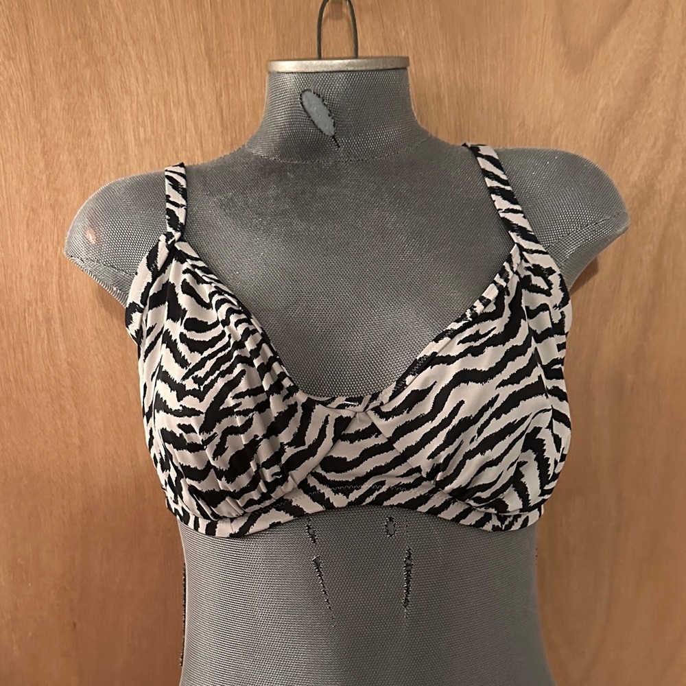 Zebra Print Women's Bikini Top